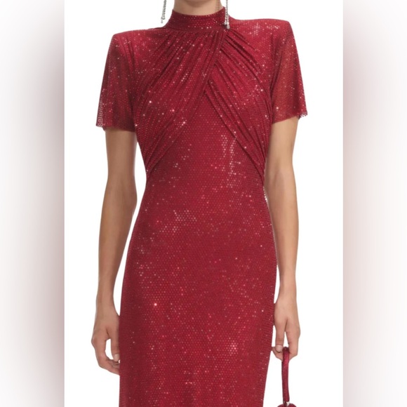 NWT Self Portrait Red Mesh Maxi Dresss - Picture 2 of 13